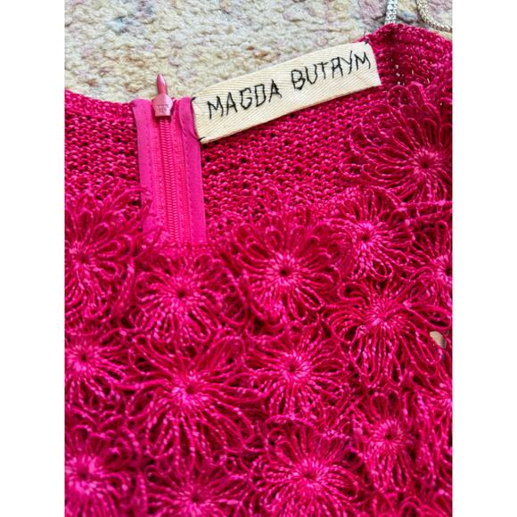 Magda Butrym Pink Crochet Flower Mini Shift Dress - Picture 10 of 16